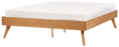 Obrázek produktu pro BELIANI Postel světlý jasan MDF 120 x 200 cm lamelový rošt bez čela minimalistický skandinávský styl ložnice