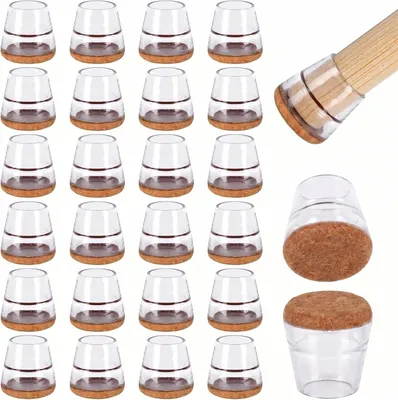 Obrázok produktu pre Feltové podložky pod nohy stoličiek, 24 kusov, 14-20 mm, okrúhle chrániče nábytku na ochranu podlahy