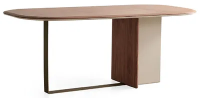 Productafbeelding van Moderne bruine eettafel, luxueuze familietafel, houten keukentafel
