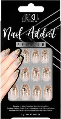 Immagine prodotto di Ardell | 28 tips - unghie artificiali - |oro, broccato| - taglia S - tips - colla per unghie - oro gocciolante - set completo