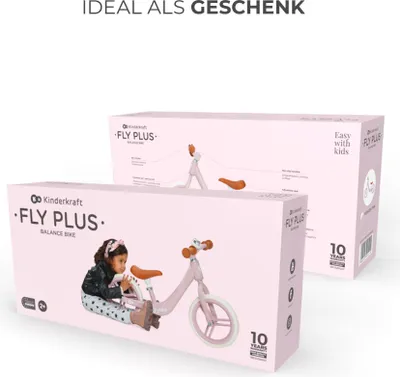 Immagine prodotto di Kinderkraft FLY PLUS - balance bike - leggera - sella regolabile - ruote antiforatura - design retrò - telaio in magnesio - rosa