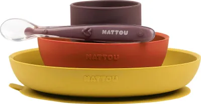 Produktbild von NATTOU Esslern-Set Silikon curry/terracotta