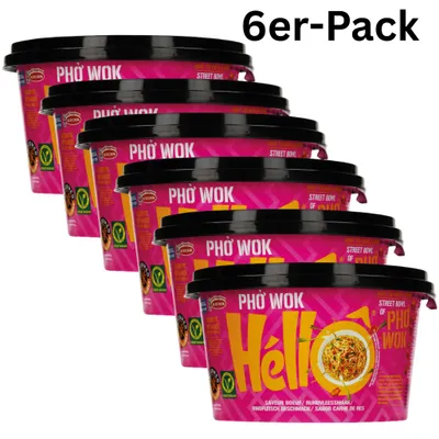 Produktbild von 6er-Pack ACECOOK Pho Wok Hello in Bowl Instant Reisnudeln Rindfleisch 76g