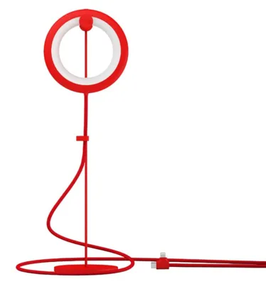 Produktbild von LED Schreibtischlampe mit USB-Anschluss und 3 Helligkeitsstufen - Rot