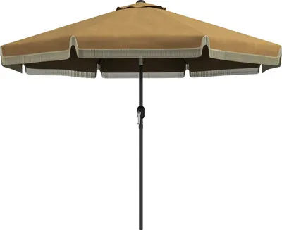 Produktbild von Sonnenschirm, Ø265 Cm Terrassenschirm Mit Fransen, Neigbarer Strandschirm Mit 8 Rippen, Für Garten, Balkon, Khaki