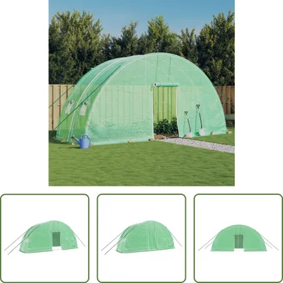 Produktbild von The Living Store Gewächshaus mit Stahlrahmen Grün 12 m² 6x2x2,85 m
