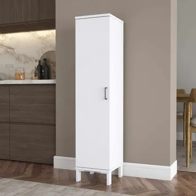 Image de Skye Decor, Armoire de salle de bain de haute qualité, blanche, dimensions 30x133,6x32,5 cm, 100% mélaminé | Code parental