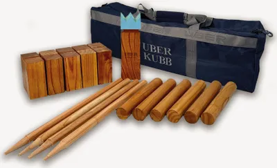 Immagine prodotto di KUBB / Kubb svedese - Dimensioni ufficiali, Legno ecologico, In pratica borsa per il trasporto