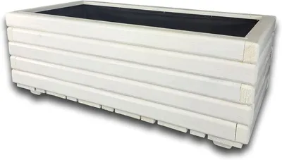 Produktbild von HolzGarden Pflanzkübel Holz 80x30x40 cm Imprägniert Farbe Weiss Wetterfest Blumenkasten Blumentopf Balkon Garten Pflanzkasten 63l
