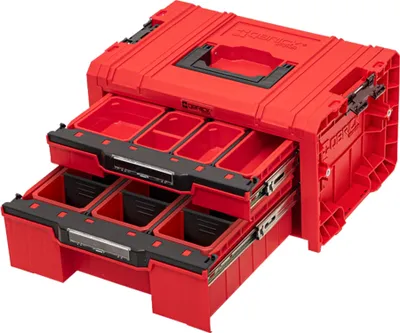 Obrázek produktu pro Qbrick System PRO Drawer 2 Toolbox 2.0 Expert RED ULTRA HD Toolbox 450 x 310 x 244 mm 14 l stohovatelný IP54 se 2 zásuvkami