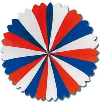 Produktbild von Dekofächer Blau-Weiß-Rot 35cm, schwer entflammbar