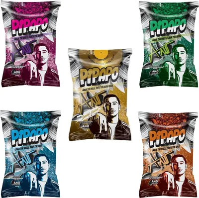 Produktbild von AMO PiPAPO Sonnenblumenkerne Special Edition – 5 Sorten im Set | Gold Herbs, Salzig, Natur, Taco & Popcorn | je 100g+Heartforcards Versandschutz