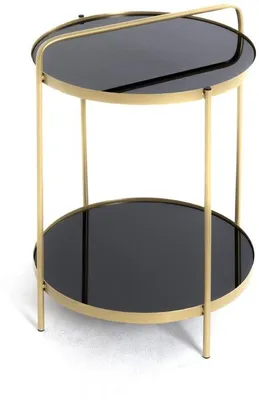 Produktbild von Runde Accessoireschale aus Metall und Glas in Art-Déco-Stil