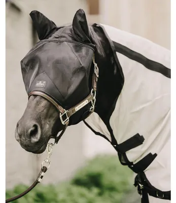 Immagine prodotto di Kentucky Horsewear Maschera anti mosche classica con orecchie per la protezione dalle mosche, nera e completa