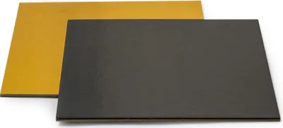 Image de Tapis à gâteau or carré noir 32x32cm