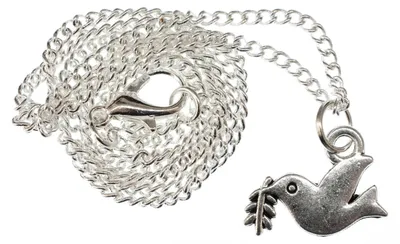 Produktbild von Friedenstaube Flach Kette 45cm Halskette Anhänger Miniblings Weltfrieden Peace