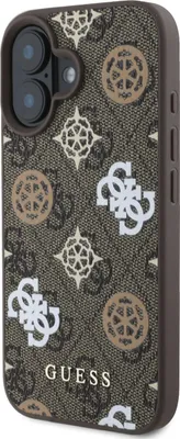 Immagine prodotto di Guess Guhmp16Sp4Pwpw Iphone 16 6.1 Brązowy/Brown Custodia rigida Peonia su sfondo 4G Magsafe