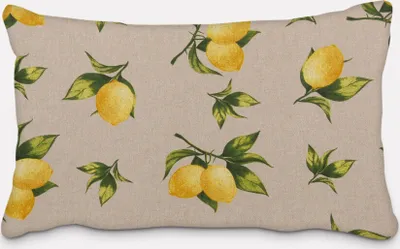 Produktbild von SCHÖNER LEBEN. Kissenhülle Halbpanama Zitronen natur grün gelb Größe 30x50cm (HxB) 30x50cm (HxB) Größe