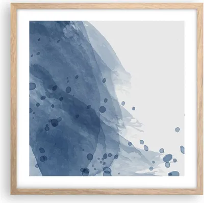 Produktbild von Gerahmtes Poster - Rahmen in heller Eiche - Blau Weiß Hintergrund - 50x50 cm - Wand Bild - Wanddeko - Wandbilder - Kunstposter - Wandposter - Bilderrahmen - Bilder - Kunstdruck - P2NAC50x50-5088