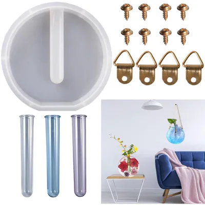 Produktbild von Silikonform Vase mit Reagenzglas für Harz Gießform DIY Hydrokultur Dekoration