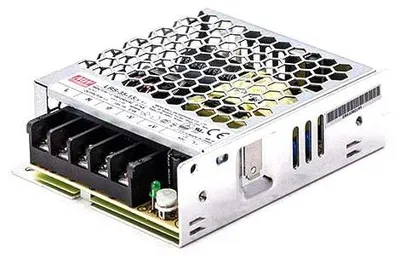 Obrázok produktu pre Meanwell LRS-35-15: Nízky, spoľahlivý, jednostranný napájací zdroj s výkonom 36W, výstupným napätím 15V a prúdom 2,4A, stupeň ochrany IP20