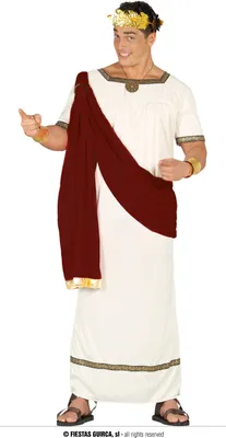 Produktbild von Römer Gladiator Tunika Kostüm Antike Kaiser Karneval Historische Gewandung Griechen Toga Fasching Mantel Verkleidung Antike Helden, Größe: 48 - 50 (M) Farbe: Grau