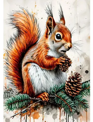 Immagine prodotto di Kit per il mosaico diamantato "Scoiattolo", 5D, animali, set per il fai-da-te, 30x40 cm