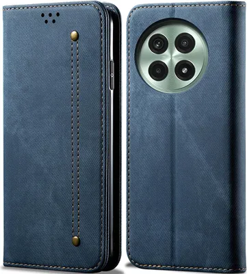 Immagine prodotto di Custodia per OnePlus 13, custodia a portafoglio in pelle con chiusura magnetica e supporto blu