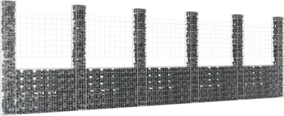 Immagine prodotto di Cesto di gabbioni a U con 6 colonne di ferro 620x20x200 cm