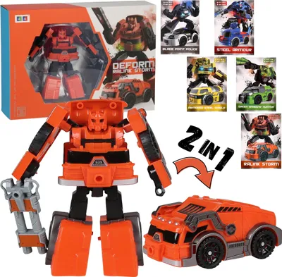Produktbild von Transformierbarer Spielzeug-Roboter + Karten, 2-in-1 Auto-Roboter, Kinderspielzeug 3+ MEGA CREATIVE