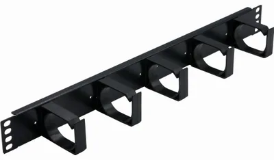 Produktbild von Rockstable 1 HE 19" 5-Fach Rangierpanel - Kabelmanagementtafel - Schwarz - 1U - 48,3 cm (19 Zoll) - 483 mm - 74 mm