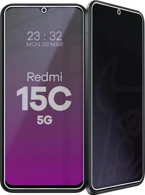 Produktbild von Hybridglas mit Privatschutzfilter für Xiaomi Redmi 15C 5G, Bizon Glass Mule Shadow, Matt