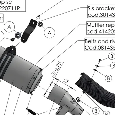 Image de Cache-échappement LeoVince Pièce de rechange pour échappement Capuchon Silencieux final, Ø 54mm