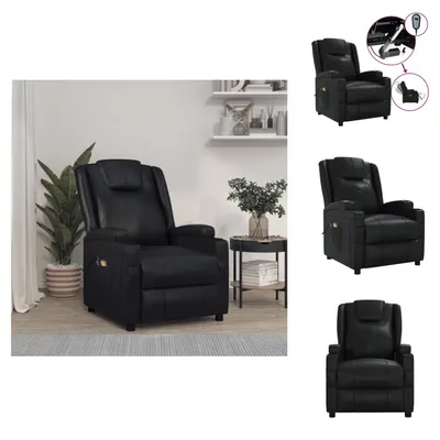 Image de vidaXL Fauteuil de massage électrique noir similicuir - Fauteuil de massage