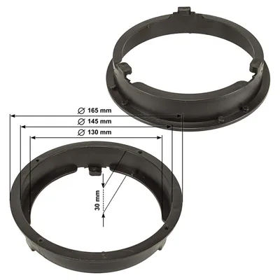 Immagine prodotto di Anelli per altoparlanti, adattatori e supporti compatibili con Mitsubishi ASX, Mirage, Space Star, Outlander e Pajero per altoparlanti DIN da 165 mm