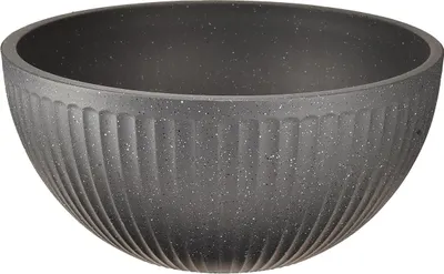 Produktbild von Pflanzkübel Schale Kunststoff Rillen Anthrazit Ø30cm Deko