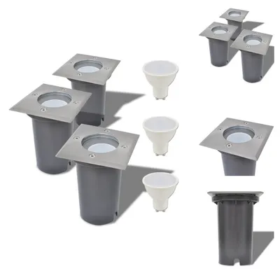 Immagine prodotto di vidaXL Faretto da incasso a LED 3 pz. Quadrato per esterni - Illuminazione per esterni