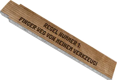 Produktbild von Meterstab aus Holz für einen Schreiner Finger weg von meinem Werkzeug!