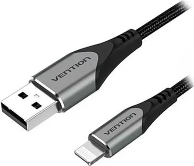 Image de Vention Câble USB 2.0 A vers Lightning 1M gris en alliage d'aluminium Type