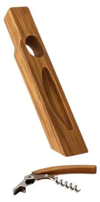 Image de Support A Bouteille Et Tire Bouchon Acacia M12