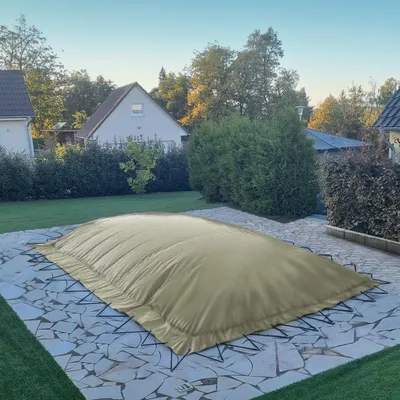 Produktbild von Aufblasbare Pool Abdeckplane für Pool rechteck 4,00 x 7,00m, Farbe: sand, Air Cover, wasserdicht, reißfest