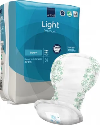 Produktbild von Abena Einlage Light Super 4 Premium mit Fixierstreifen Maße: 42x20 cm, einmaliger Gebrauch, Inhalt 30 Stück  Größe