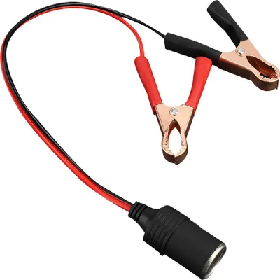 Zdjęcie produktu dla Adapter żeńskiego gniazda zapalniczki samochodowej do zacisku krokodylkowego akumulatora