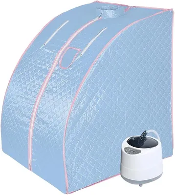 Imagen del producto de Sauna para el hogar, sauna portátil, sauna doméstica. Tienda de sauna con control remoto | Sauna de vapor con humidificador (sauna de vapor azul)