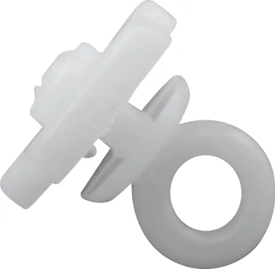 Produktbild von rewagi® 25x Feststeller mit Ring – Weiß – Kunststoff – 10 x 15 mm – für Gardinenschienen