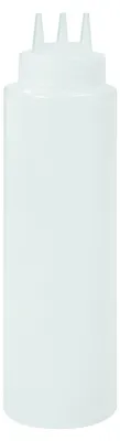 Produktbild von Quetschflasche mit 3-fach Öffnung, 950 ml, 291 mm Höhe, 80 mm Ø, aus PP