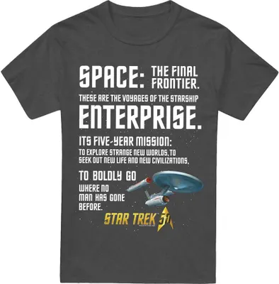 Immagine prodotto di Star Trek - Maglietta "Intro" per uomo/donna Unisex TV17649 (L) (Charcoal)