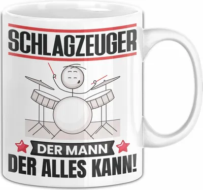 Produktbild von Schlagzeuger Tasse Geschenk für Schlagzeuger Der Mann Der Alles Kann Geschenkidee zum Geburtstag (Weiß)