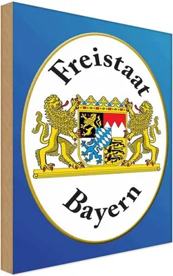 Obrázek produktu pro vianmo Drevený nápis 12x18 cm Freistaat Bayern Wappen