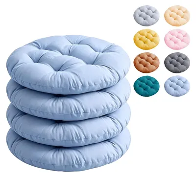 Produktbild von Set aus 4 runden Sitzkissen von 40 cm für drinnen und draußen